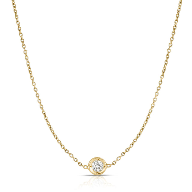 Roberto Coin Diamonds By The Inch Single Station Necklace in 18K Yellow Gold