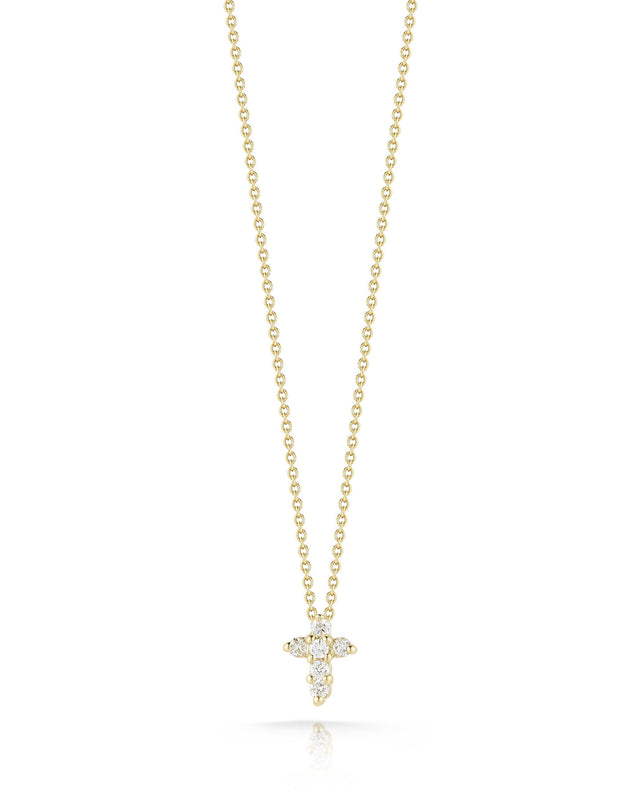 Roberto Coin Tiny Treasures Diamond Baby Cross Necklace in 18K Yellow Gold