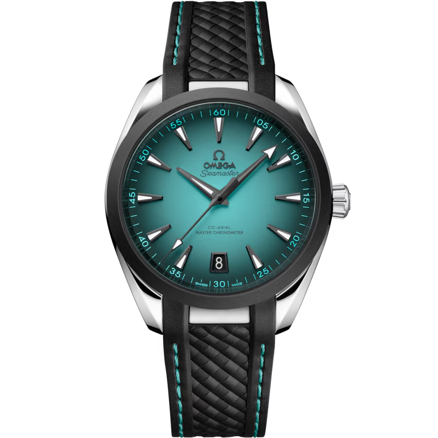 OMEGA Seamaster Aqua Terra 150M 41 mm turquoise dial watch 220.32.41.21.03.001 front view
