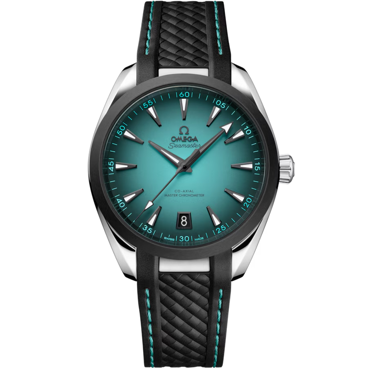 OMEGA Seamaster Aqua Terra 150M 41 mm turquoise dial watch 220.32.41.21.03.001 front view