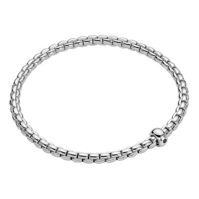 FOPE Eka Black Diamond Flex’it Bracelet in 18K White Gold