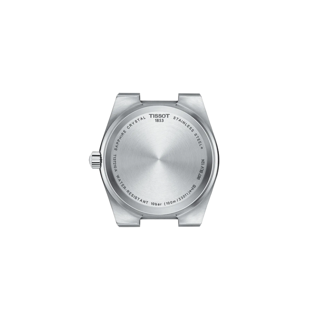 Back view of the watch case Tissot PRX 35mm, reference T137.210.11.091.00