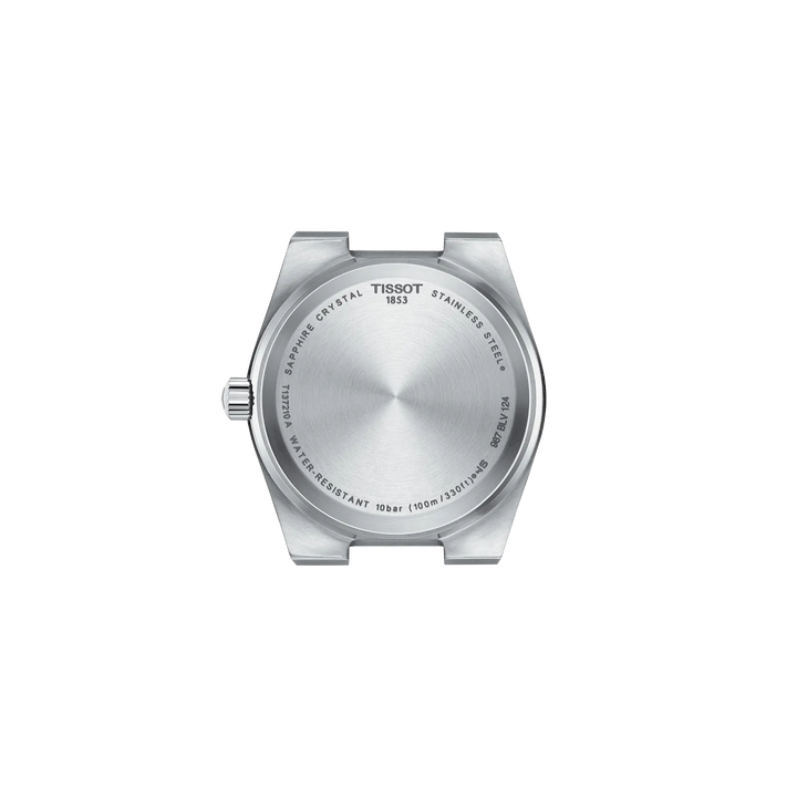 Back view of the watch case Tissot PRX 35mm, reference T137.210.11.091.00