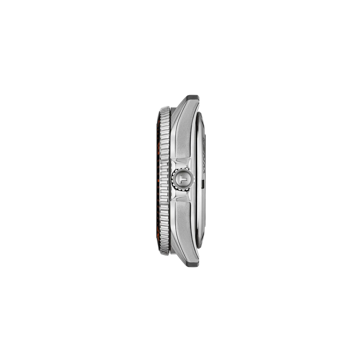 Profile view of the watch case Tissot Seastar Wilson WNBA 40mm, reference T120.807.17.051.00