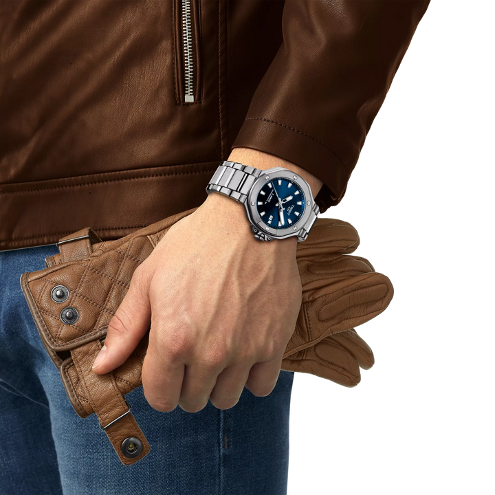 Simulation of the watch Tissot T-Race 41mm on a wrist, reference T141.807.11.041.00