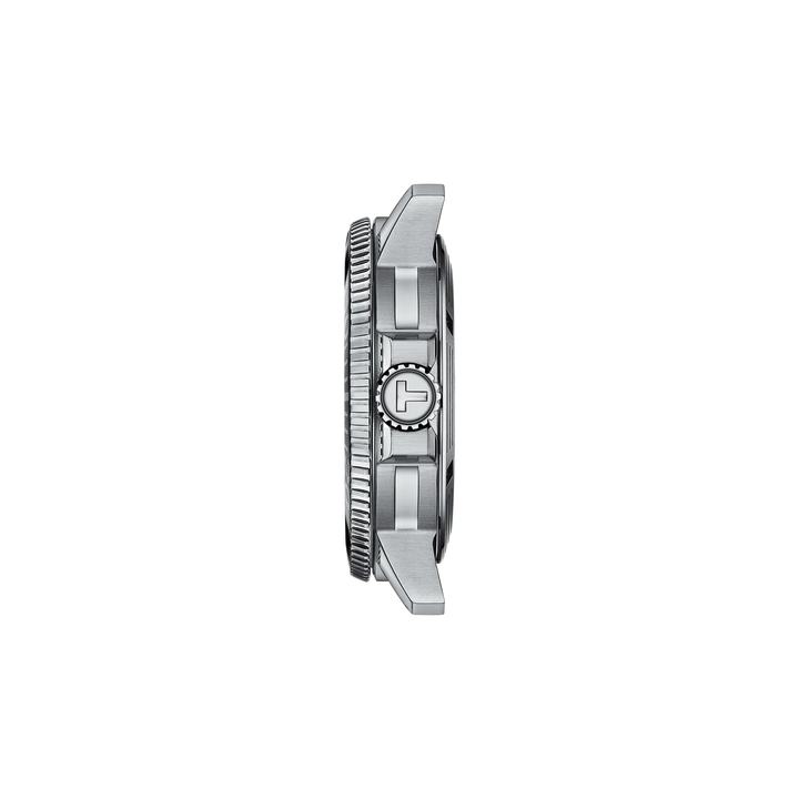 Profile view of the watch case Tissot Seastar 1000 43mm, reference T120.407.11.091.01