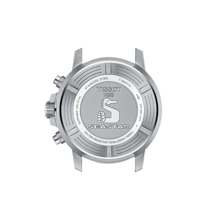 Back view of the watch case Tissot Seastar 1000 45.5mm, reference T120.417.17.041.00