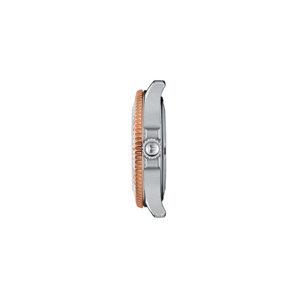 Profile view of the watch case Tissot Seastar 1000 36mm, reference T120.210.22.111.00