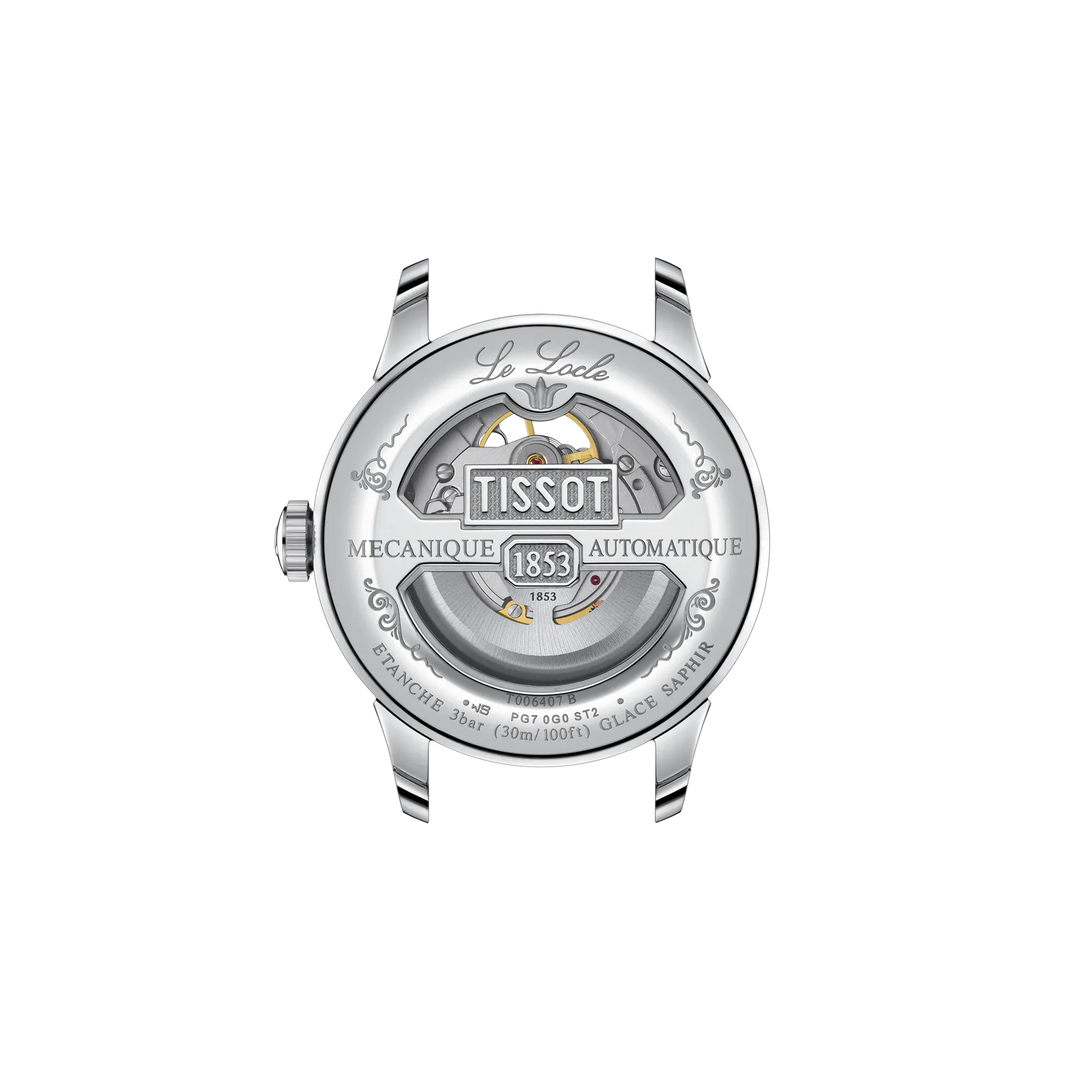 Back view of the watch case Tissot Le Locle Open Heart 39.3mm, reference T006.407.11.033.02