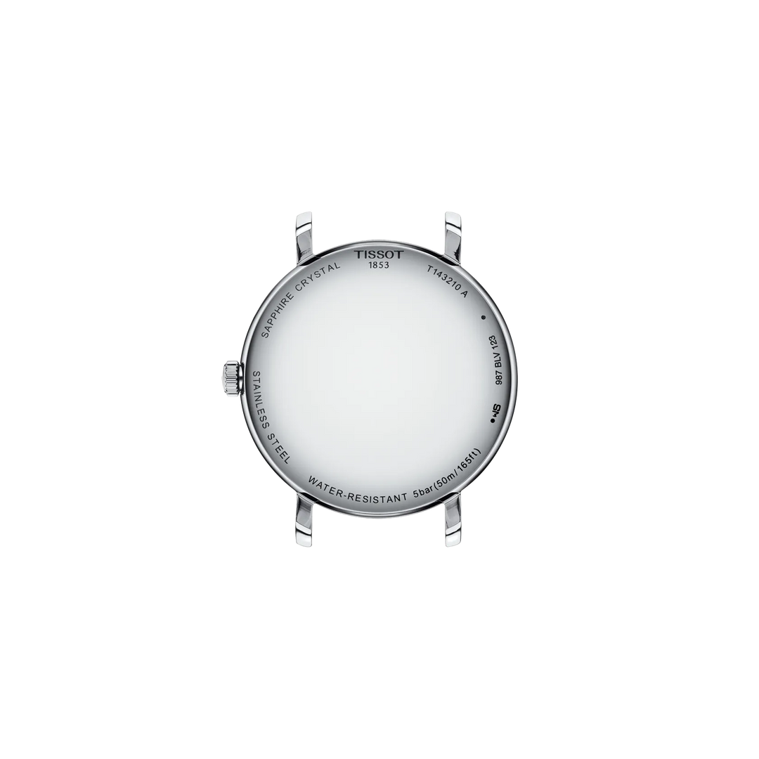Back view of the watch case Tissot Everytime 34mm, reference T143.210.11.011.01