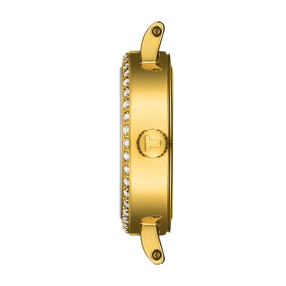 Profile view of the watch case Tissot Lovely Round 19.5mm, reference T140.009.63.026.00