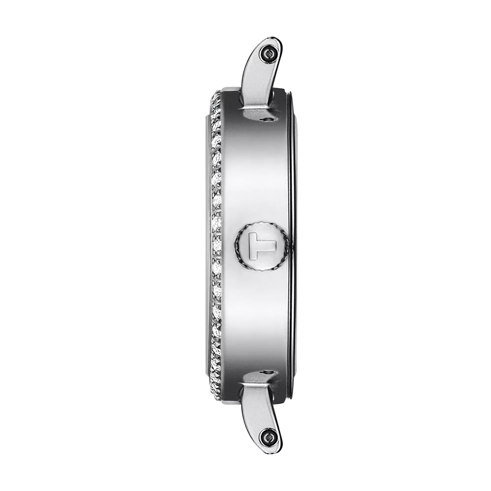 Profile view of the watch case Tissot Lovely Round 19.5mm, reference T140.009.61.116.00