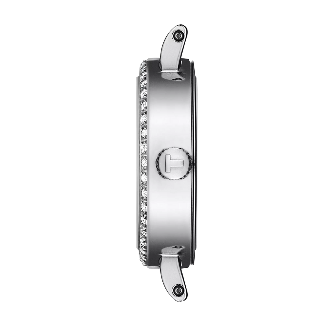 Profile view of the watch case Tissot Lovely Round 19.5mm, reference T140.009.61.116.00