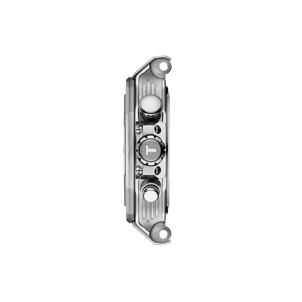 Profile view of the watch case Tissot T-Race 38mm, reference T141.817.17.051.00