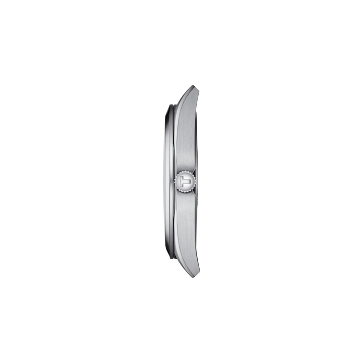 Profile view of the watch case Tissot Gentleman 40mm, reference T127.410.11.051.00