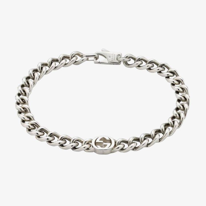 Gucci Interlocking G Sterling Silver Bracelet 19 cm YBA843736001019