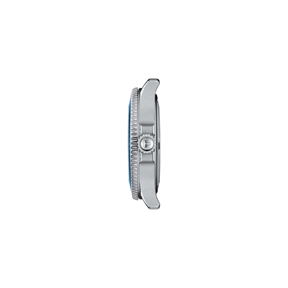 Profile view of the watch case Tissot Seastar 1000 36mm, reference T120.210.11.041.00