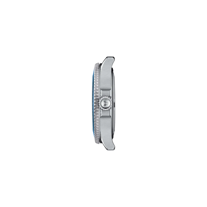 Profile view of the watch case Tissot Seastar 1000 36mm, reference T120.210.11.041.00
