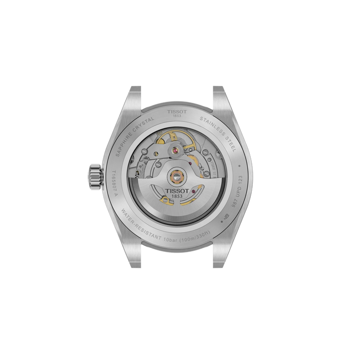 Back view of the watch case Tissot Gentleman 38mm, reference T165.807.11.091.00