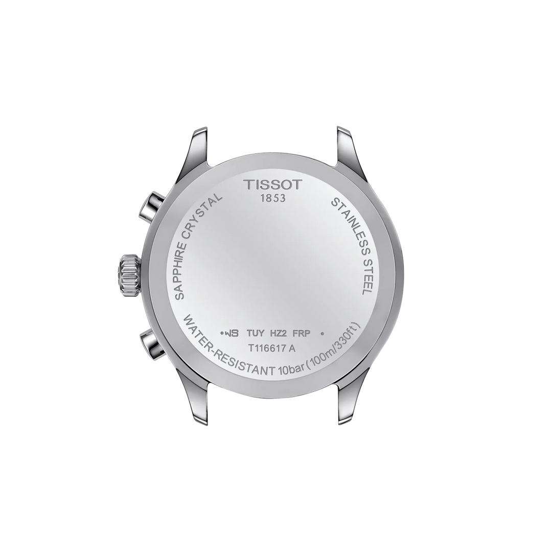 Back view of the watch case Tissot Chrono XL Classic, reference T116.617.11.092.00