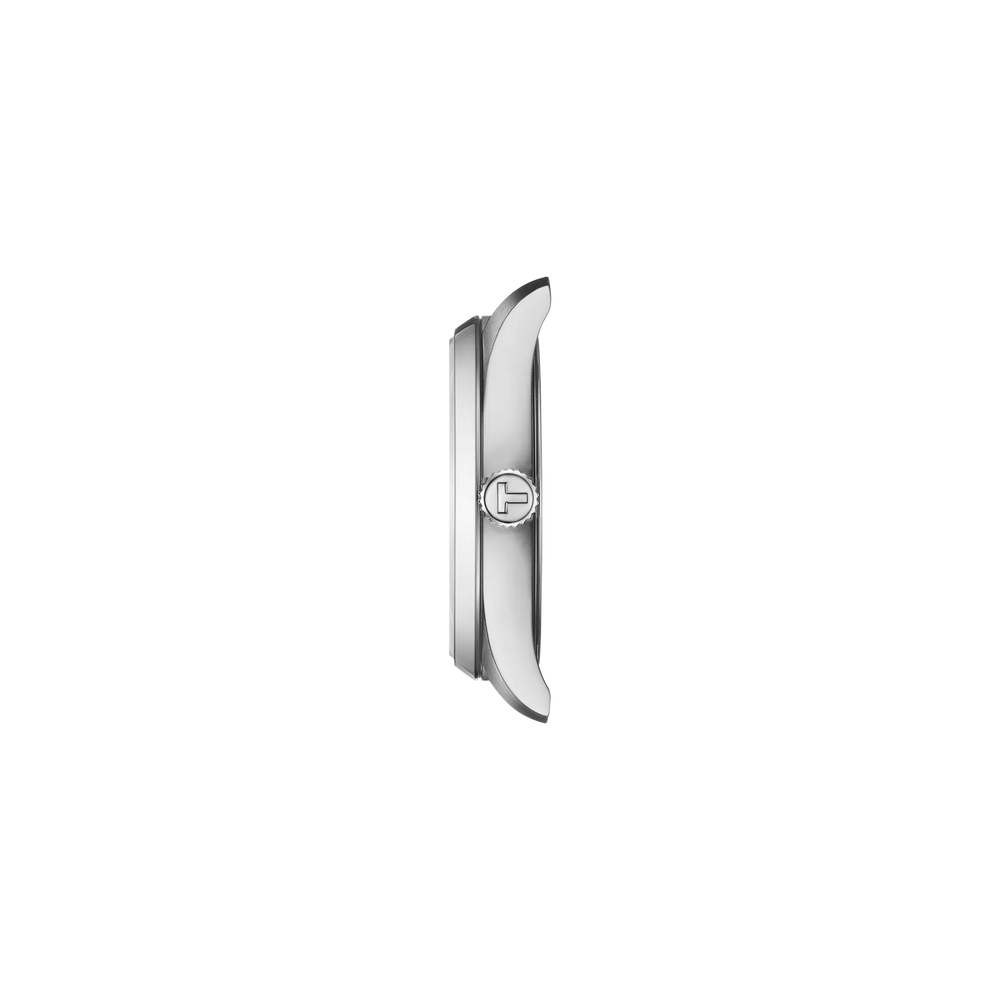 Profile view of the watch case Tissot PR 100 34mm, reference T150.210.11.091.00