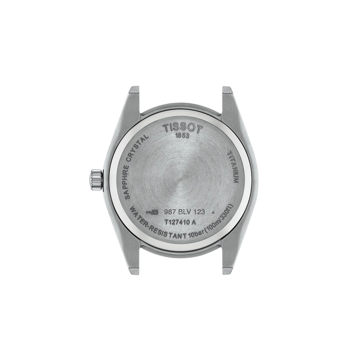 Back view of the watch case Tissot Gentleman 40mm, reference T127.410.44.081.00
