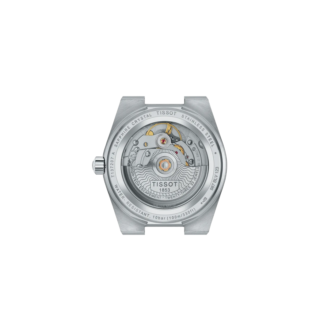 Back view of the watch case Tissot PRX 35mm, reference T137.207.11.041.00