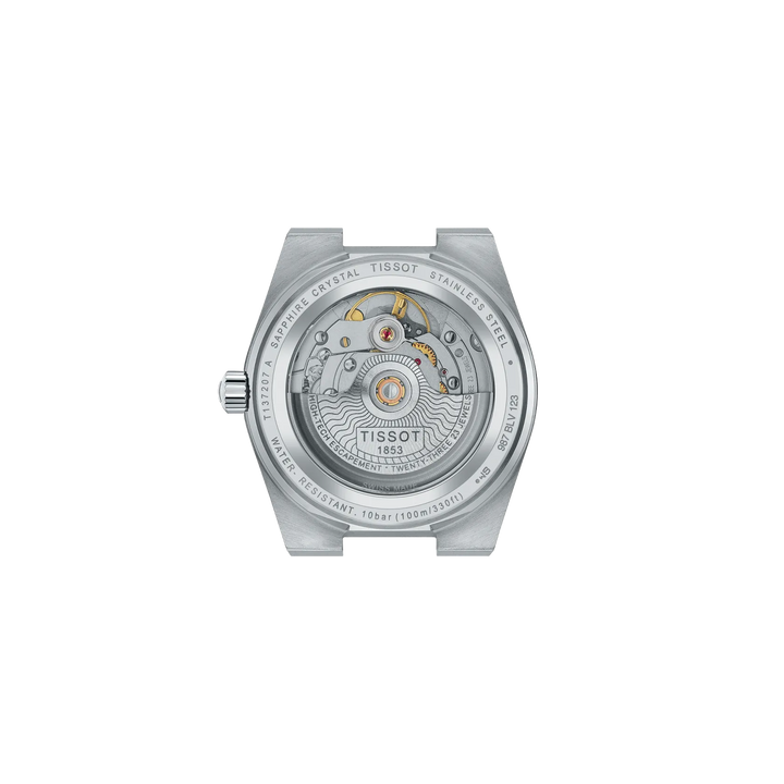 Back view of the watch case Tissot PRX 35mm, reference T137.207.11.041.00