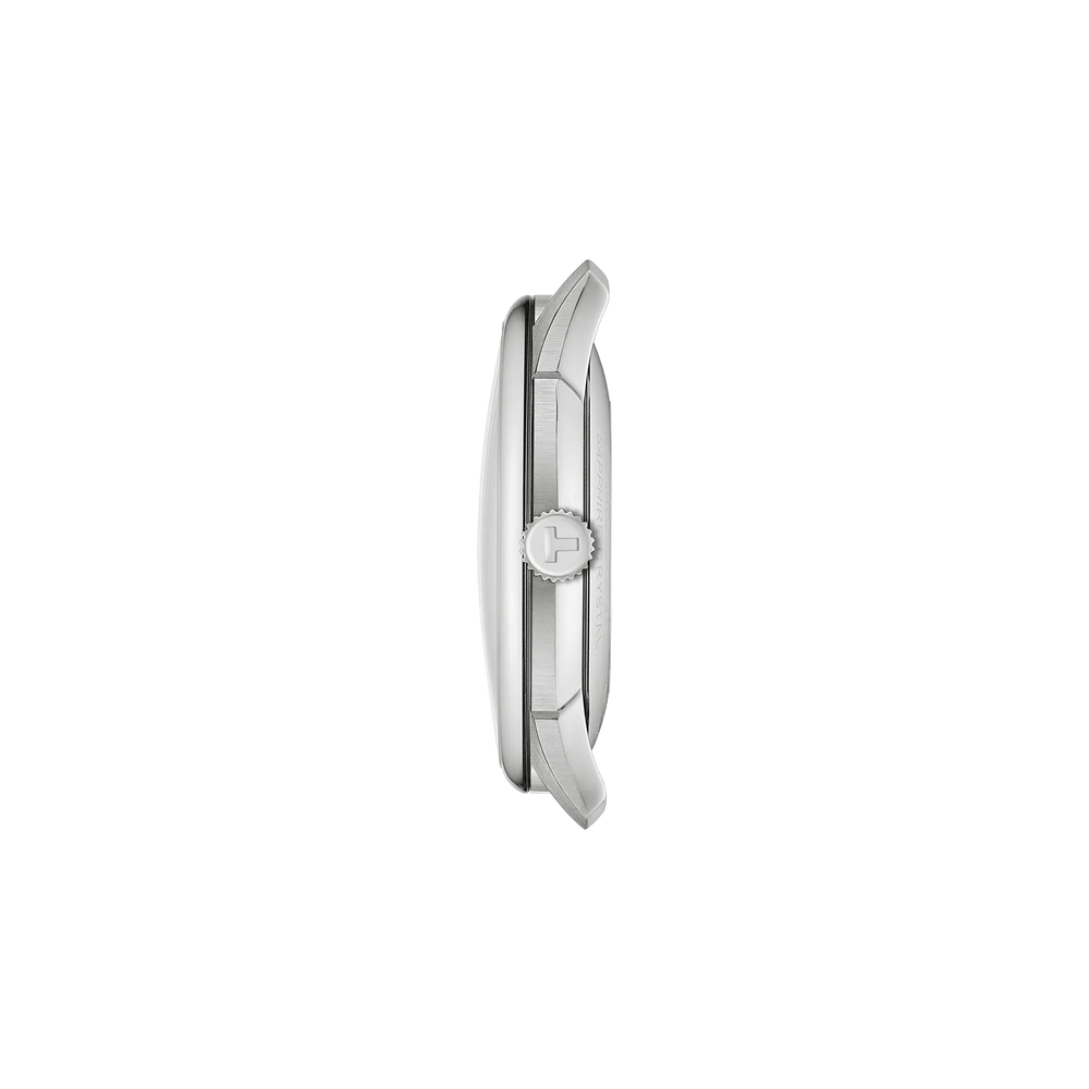 Profile view of the watch case Tissot Chemin Des Tourelles 42mm, reference T139.407.11.068.00