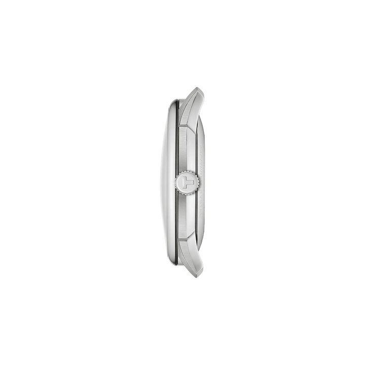 Profile view of the watch case Tissot Chemin Des Tourelles 42mm, reference T139.407.11.068.00