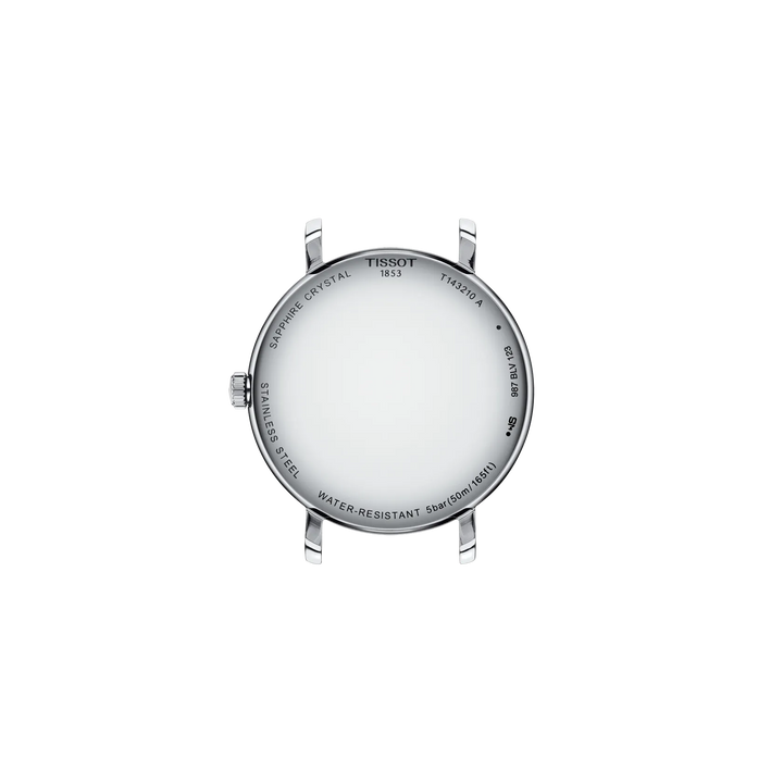 Back view of the watch case Tissot Everytime 34mm, reference T143.210.11.011.00