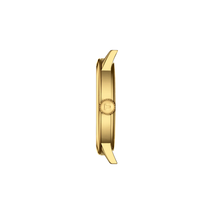 Profile view of the watch case Tissot Classic Dream 42mm, reference T129.410.36.261.00
