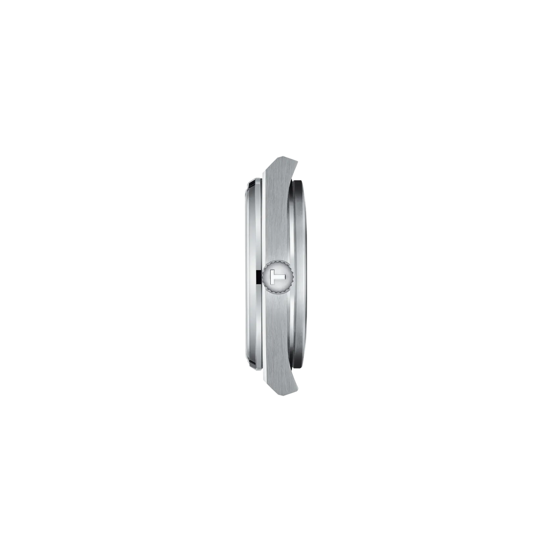 Profile view of the watch case Tissot PRX 35mm, reference T137.210.11.041.00