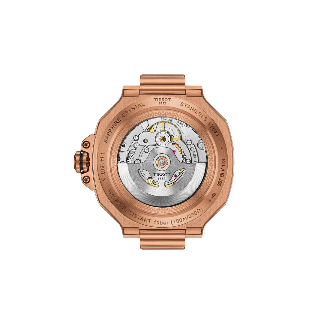 Back view of the watch case Tissot T-Race 41mm, reference T141.807.37.051.00