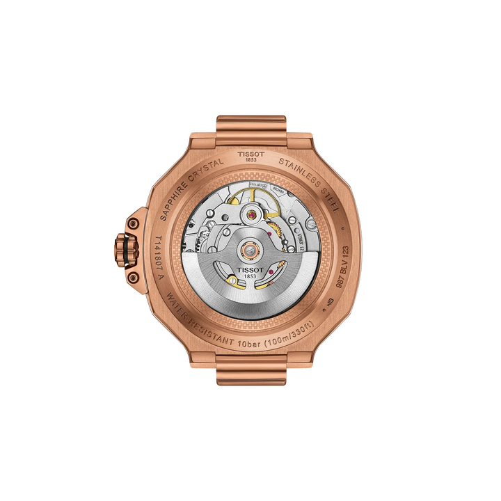 Back view of the watch case Tissot T-Race 41mm, reference T141.807.37.051.00