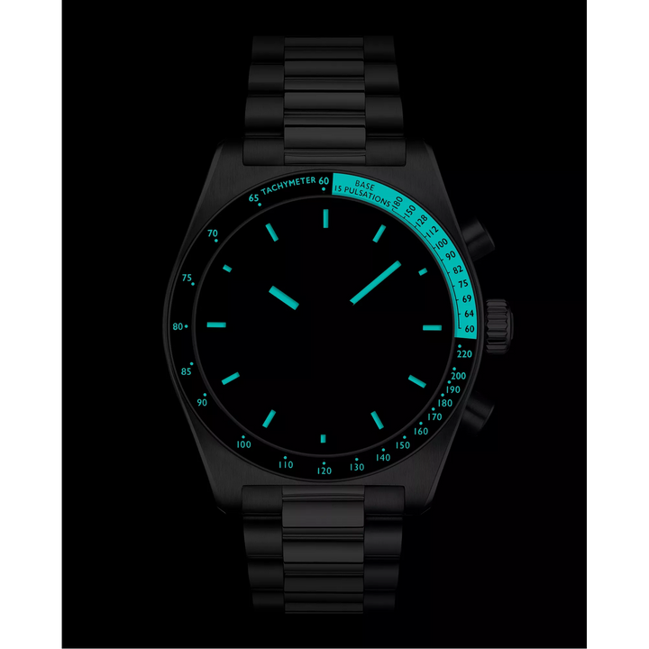 Front view of the watch Tissot PR516 40mm in night mode, reference T149.417.11.051.00