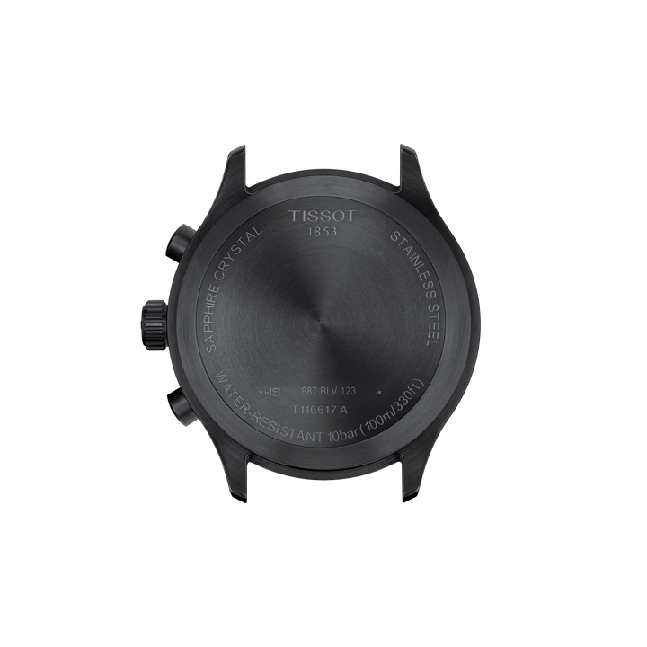 Back view of the watch case Tissot Chrono XL 45mm, reference T116.617.36.052.03