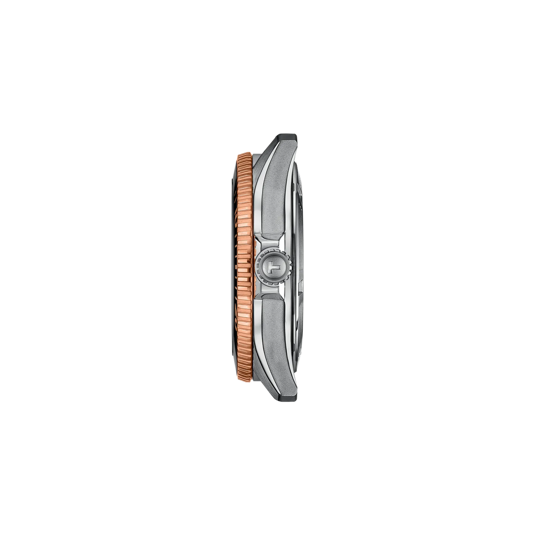 Profile view of the watch case Tissot Seastar 1000 40mm, reference T120.807.22.051.01