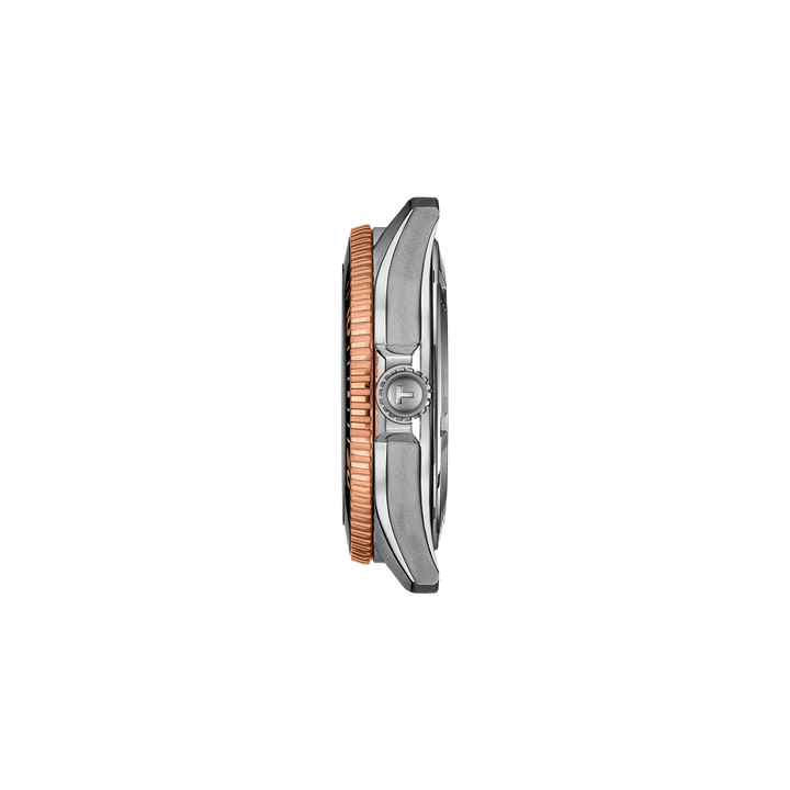 Profile view of the watch case Tissot Seastar 1000 40mm, reference T120.807.22.051.01