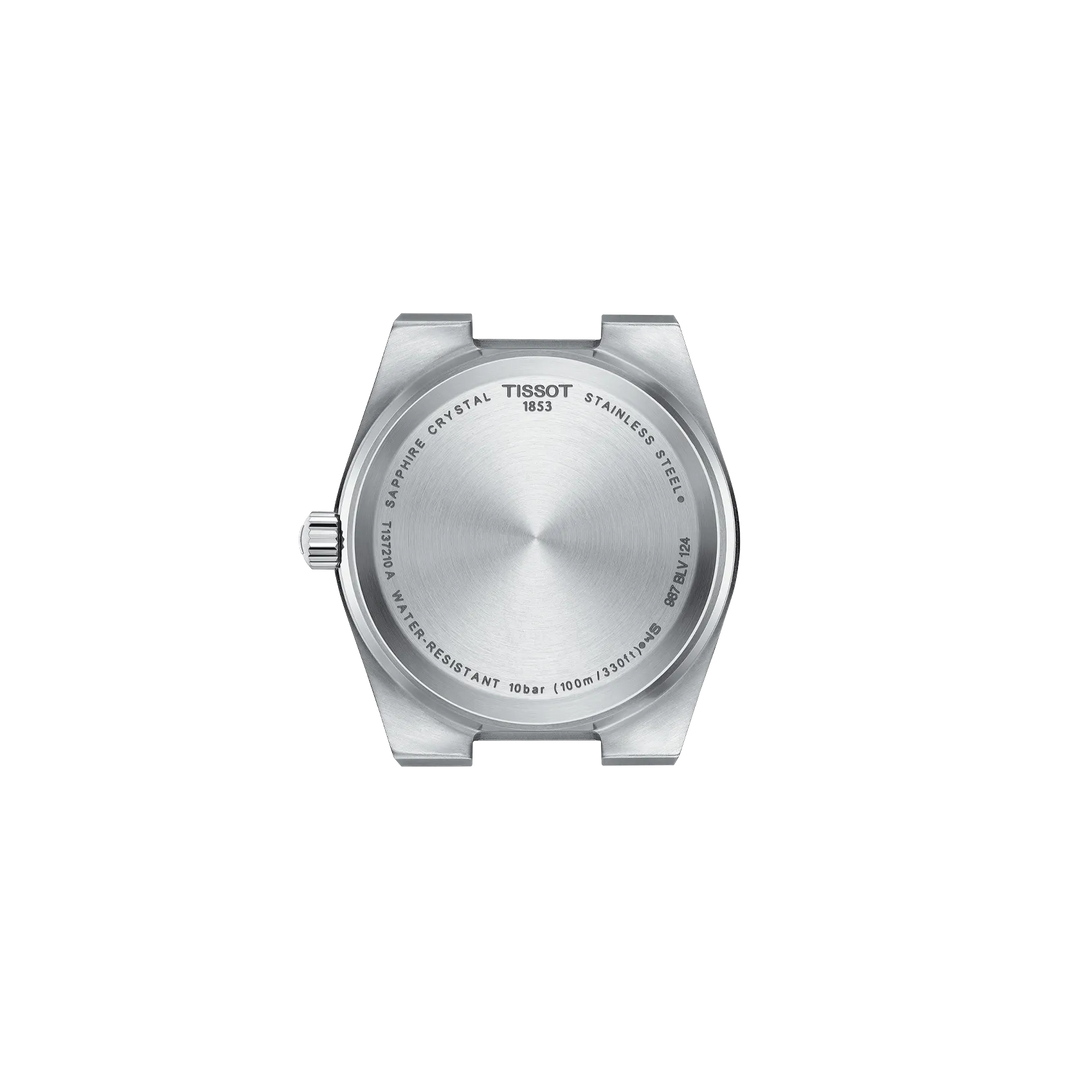 Back view of the watch case Tissot PRX 35mm, reference T137.210.11.031.00