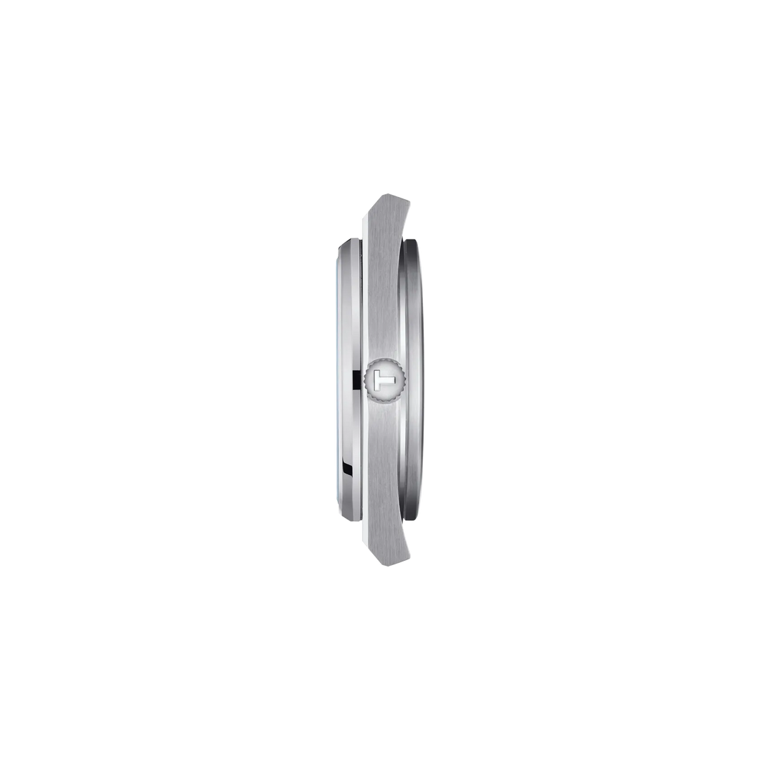 Profile view of the watch case Tissot PRX 40mm, reference T137.407.11.351.01