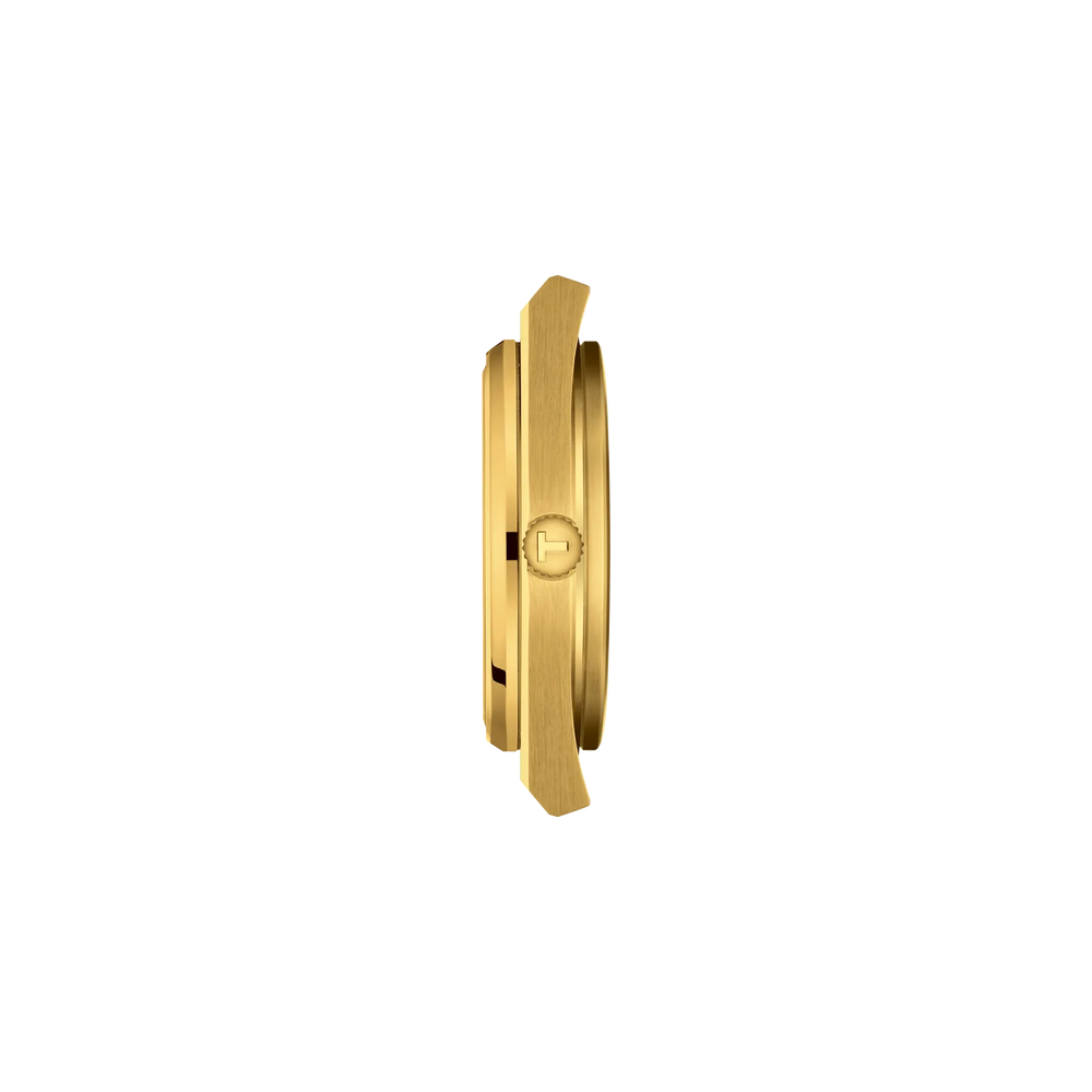 Profile view of the watch case Tissot PRX 40mm, reference T137.407.33.021.00