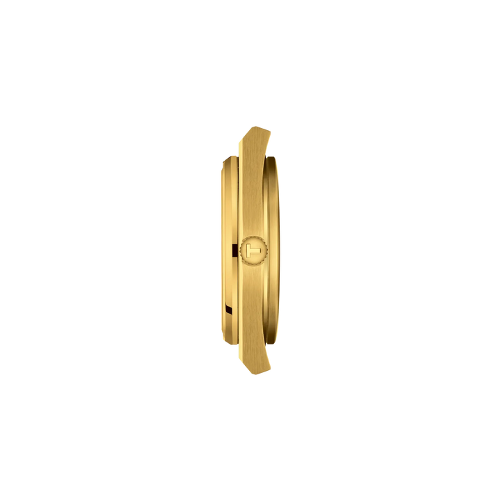 Profile view of the watch case Tissot PRX 40mm, reference T137.407.33.021.00