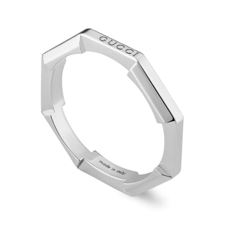Gucci 18K White Gold Link to Love Ring YBC662194003015