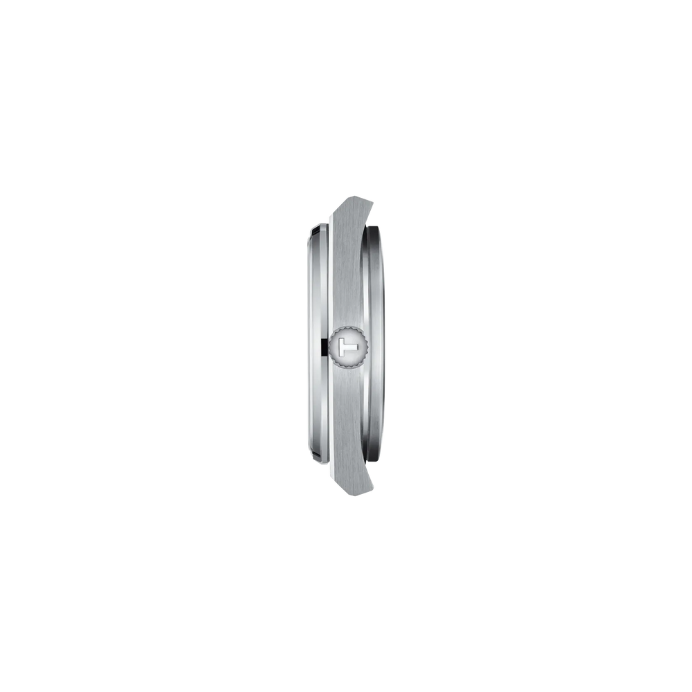 Profile view of the watch case Tissot PRX 35mm, reference T137.210.11.421.00