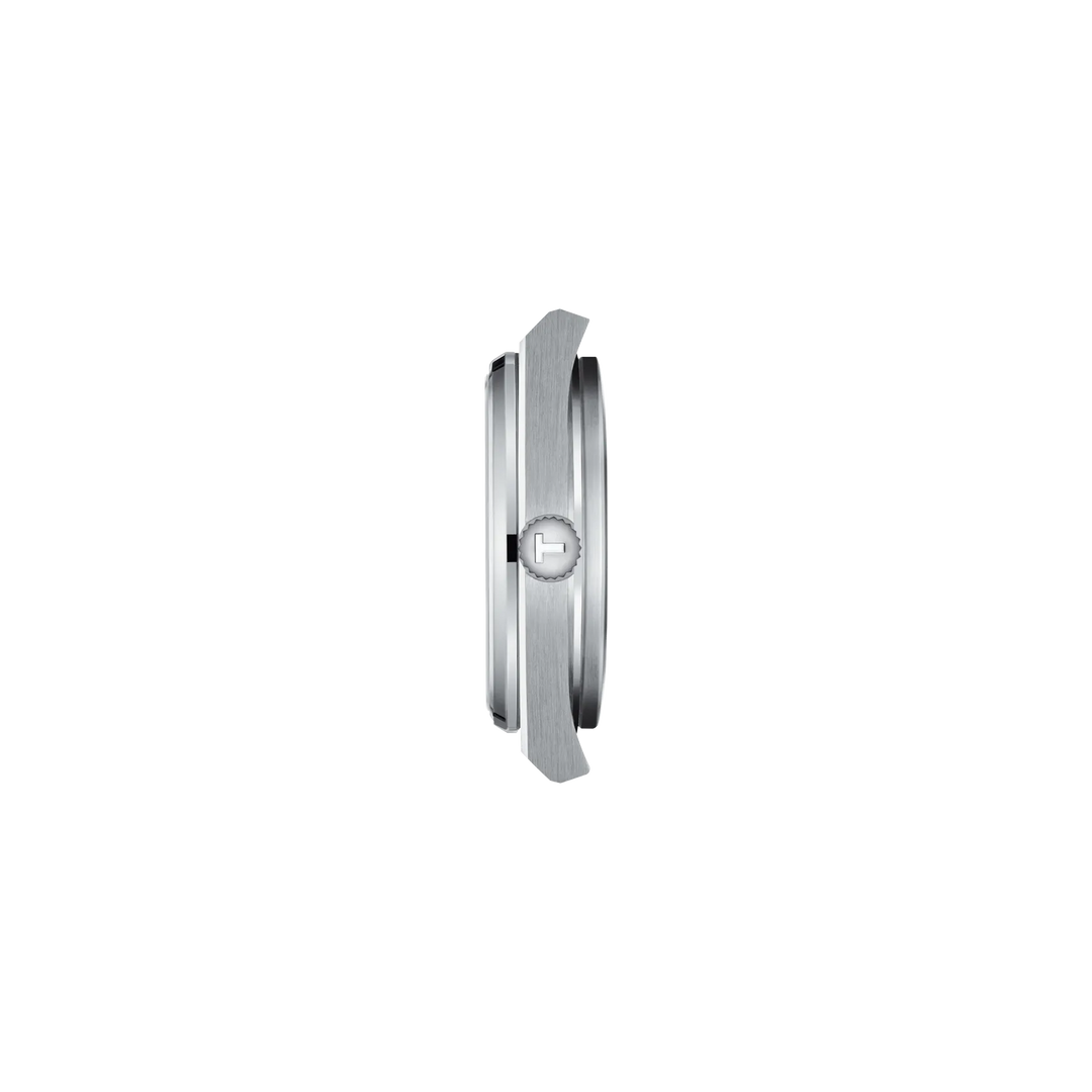 Profile view of the watch case Tissot PRX 35mm, reference T137.210.11.421.00