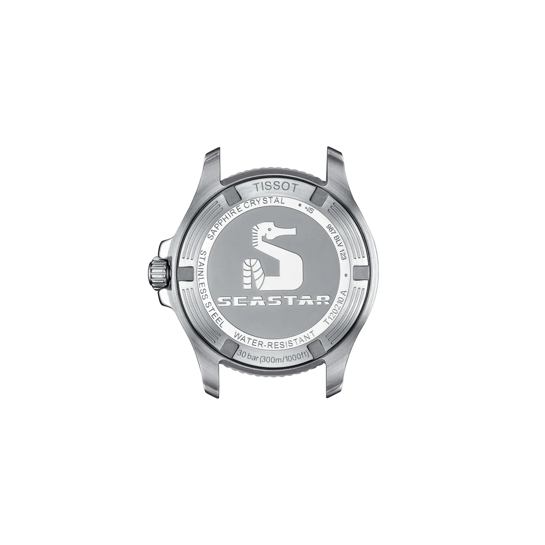 Back view of the watch case Tissot Seastar 1000 36mm, reference T120.210.21.051.00