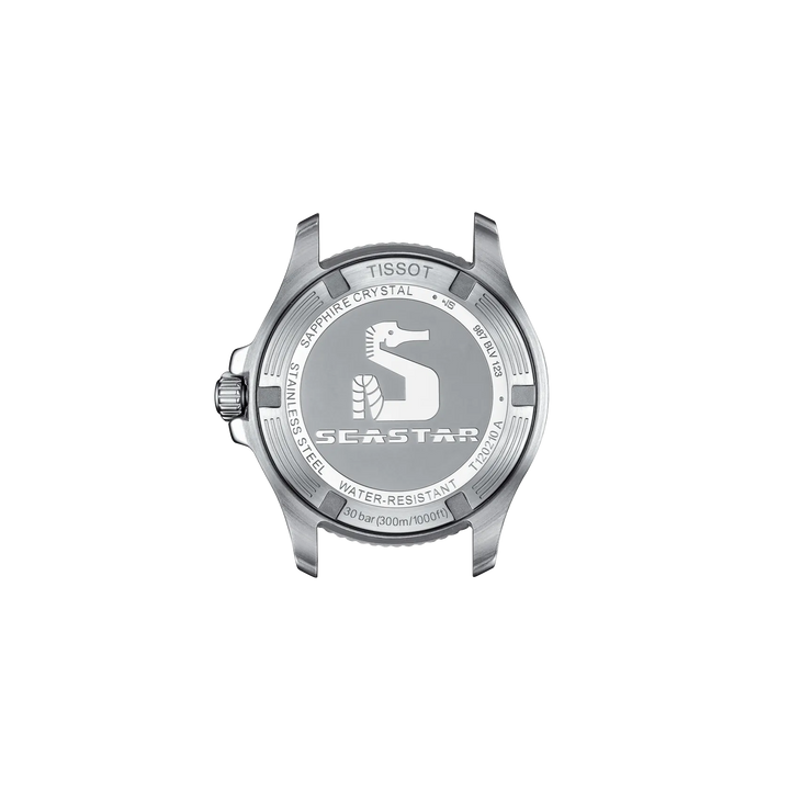 Back view of the watch case Tissot Seastar 1000 36mm, reference T120.210.21.051.00