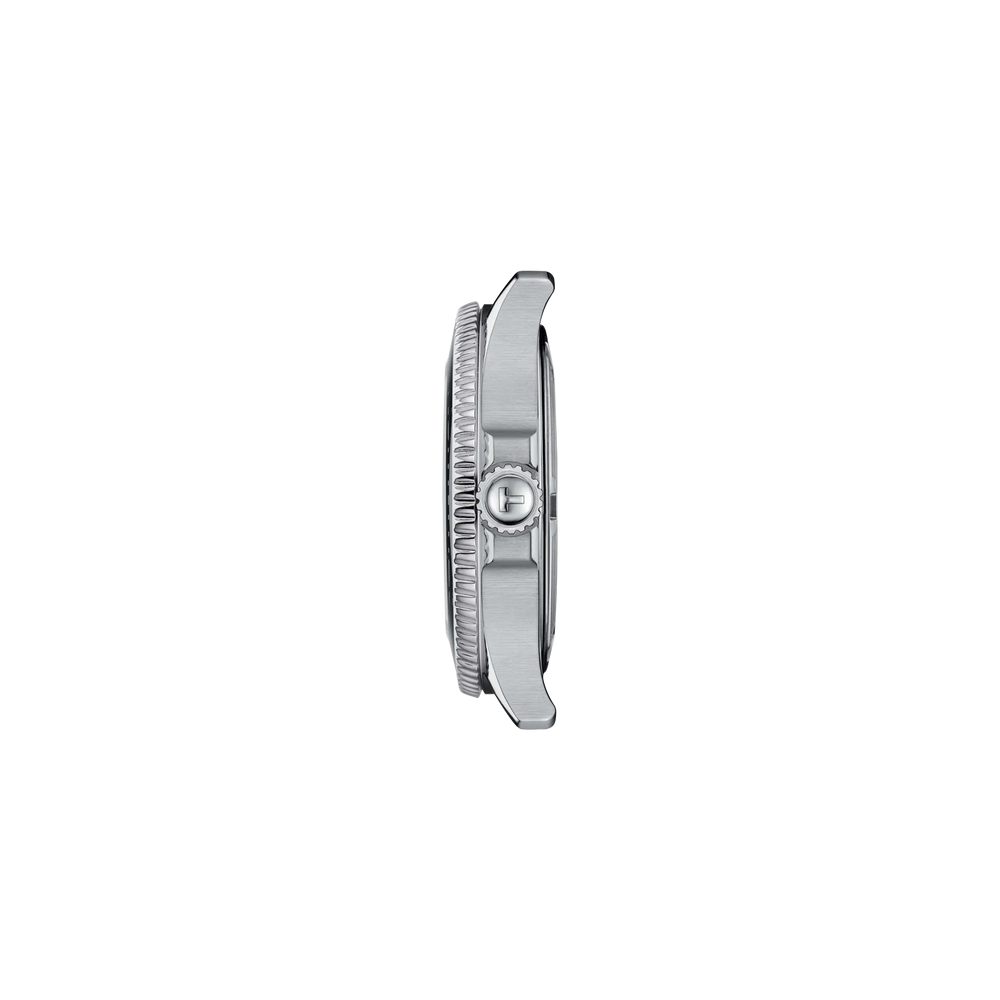 Profile view of the watch case Tissot Seastar 1000 36mm, reference T120.210.11.051.00