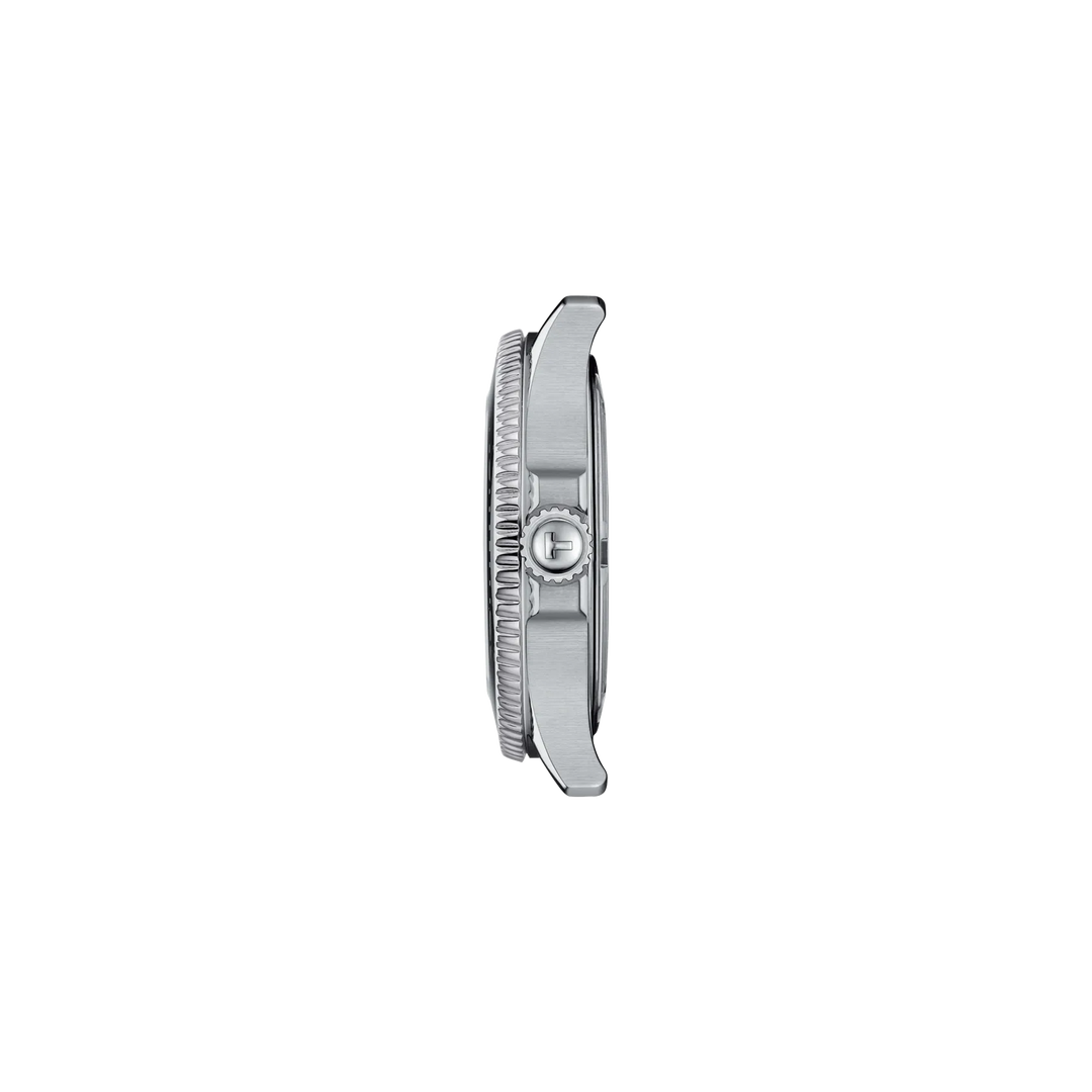 Profile view of the watch case Tissot Seastar 1000 36mm, reference T120.210.11.051.00